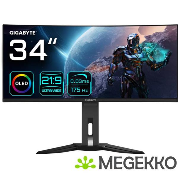 Grote foto gigabyte mo34wqc 34 wide quad hd 175hz oled gaming monitor computers en software overige computers en software