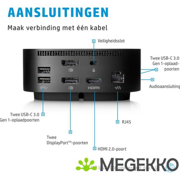 Grote foto hp usb c dock g5 120w power delivery computers en software overige computers en software