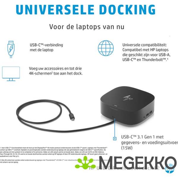 Grote foto hp usb c dock g5 120w power delivery computers en software overige computers en software