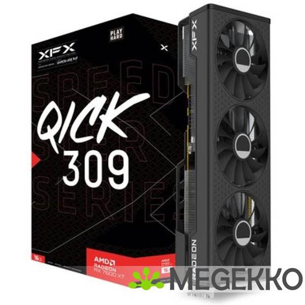 Grote foto xfx radeon rx 7600 xt speedster qick309 black 16gb computers en software videokaarten