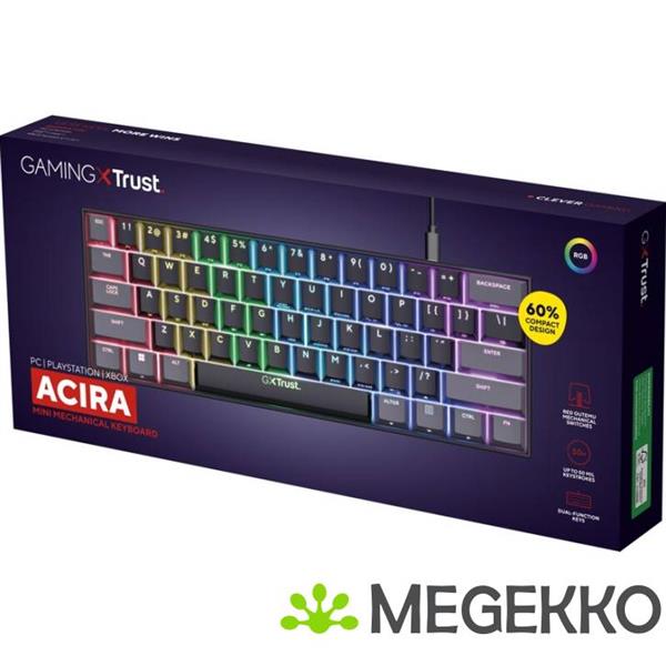 Grote foto trust gxt 867 acira mechanisch mini gaming toetsenbord 60 zwart computers en software toetsenborden
