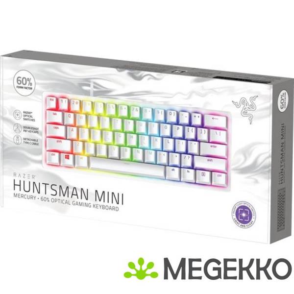 Grote foto razer huntsman mini clicky purple wit gaming toetsenbord computers en software toetsenborden