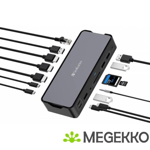 Grote foto verbatim cds 15 usb c pro triple dock 100w computers en software overige computers en software
