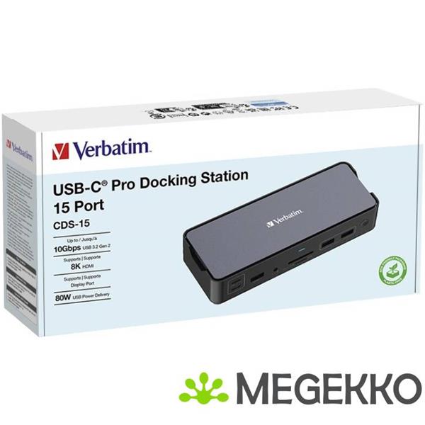Grote foto verbatim cds 15 usb c pro triple dock 100w computers en software overige computers en software