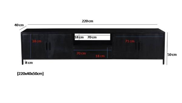 Grote foto tv meubel kala 220x40x50 cm showroommodel huis en inrichting eettafels