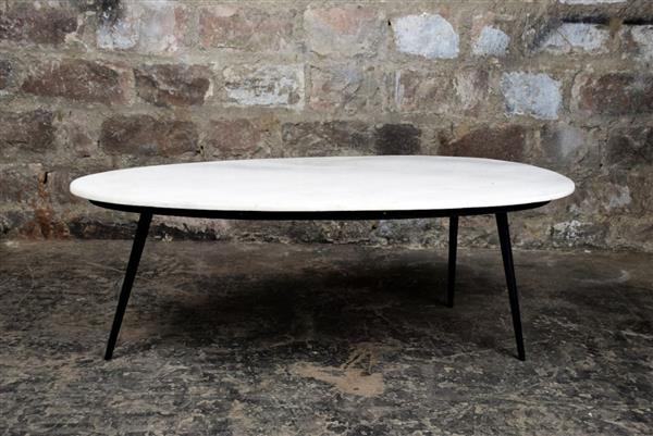 Grote foto salontafel organic marmer wit zwart 110x40x55 cm laatste showroommodel huis en inrichting eettafels