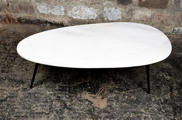 Grote foto salontafel organic marmer wit zwart 110x40x55 cm laatste showroommodel huis en inrichting eettafels