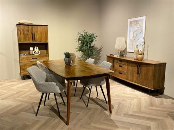 Grote foto dressoir elias 200x45x80 cm mangohout showroommodel huis en inrichting eettafels