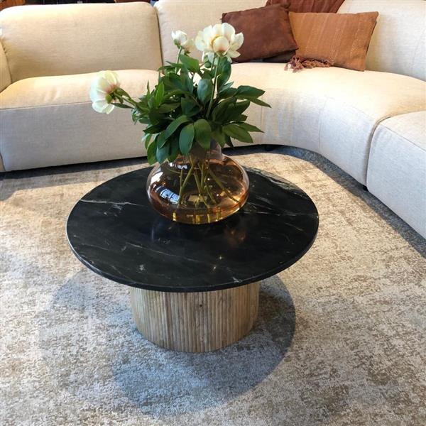 Grote foto salontafel brix nova black marmer mangohout onderstel showroommodel huis en inrichting eettafels
