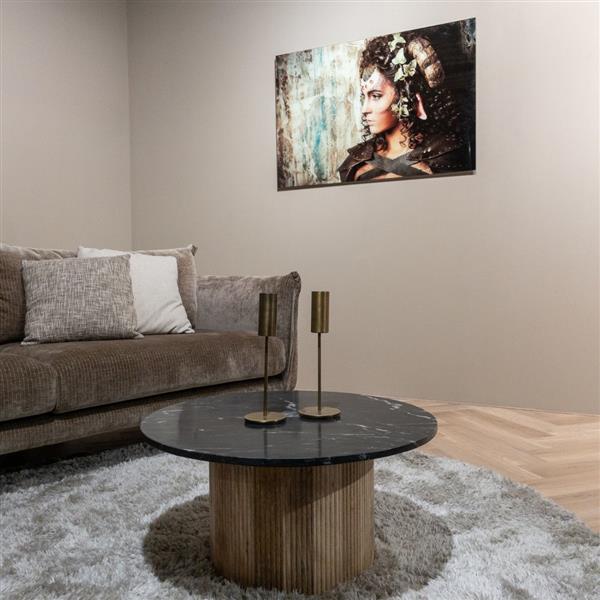 Grote foto salontafel brix nova black marmer mangohout onderstel showroommodel huis en inrichting eettafels