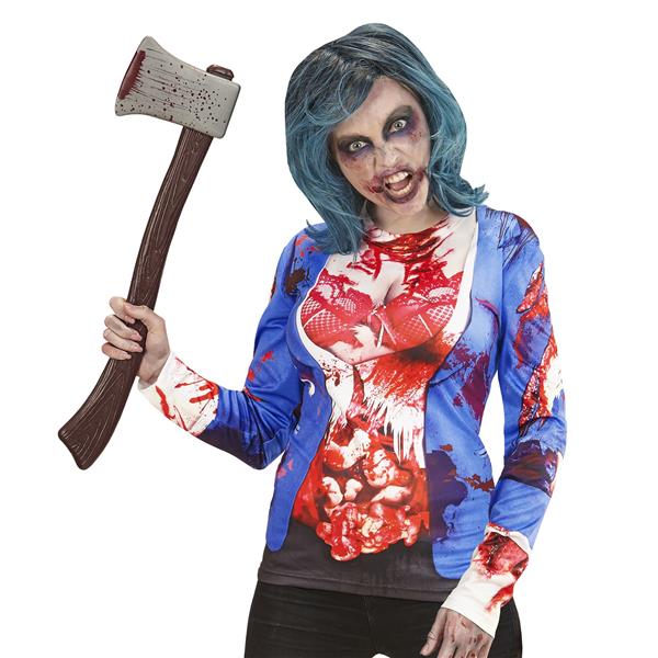 Grote foto t shirt lange mouwen zombie vrouw l xl verzamelen overige verzamelingen