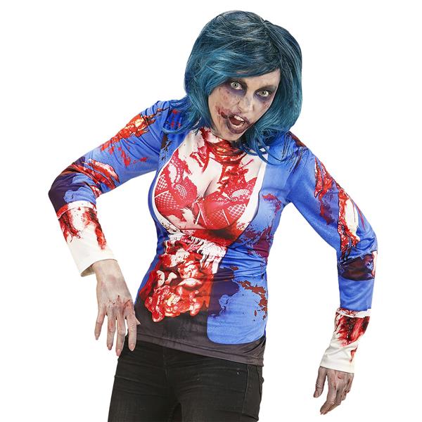 Grote foto t shirt lange mouwen zombie vrouw l xl verzamelen overige verzamelingen