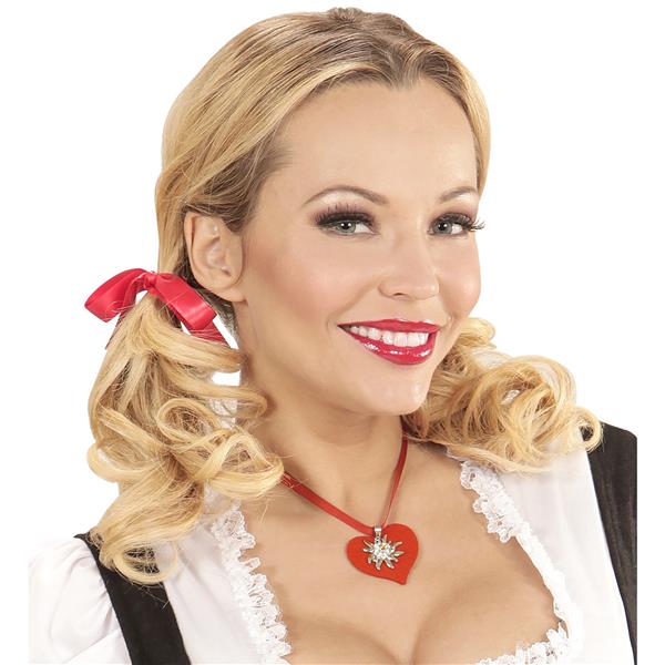 Grote foto ketting met rood hart en edelweiss verzamelen overige verzamelingen