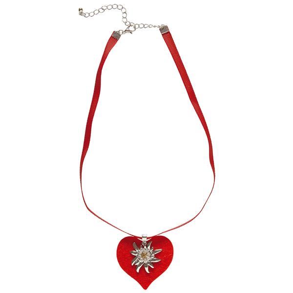 Grote foto ketting met rood hart en edelweiss verzamelen overige verzamelingen