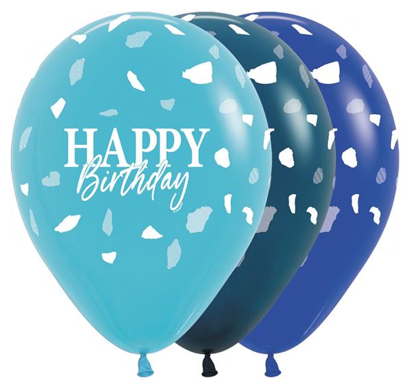 Grote foto r12 happy birthday terrazo blue 25 stuks verzamelen overige verzamelingen