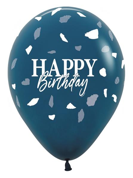 Grote foto r12 happy birthday terrazo blue 25 stuks verzamelen overige verzamelingen