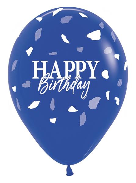 Grote foto r12 happy birthday terrazo blue 25 stuks verzamelen overige verzamelingen