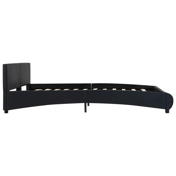 Grote foto vidaxl bedframe met led kunstleer zwart 180x200 cm antiek en kunst stoelen en banken