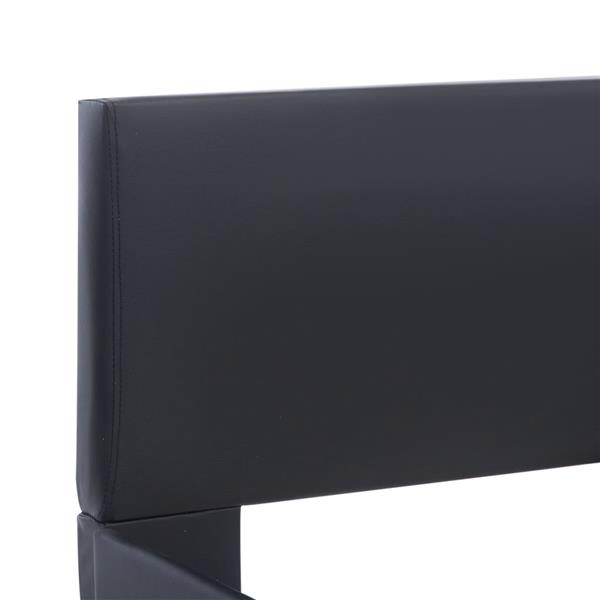 Grote foto vidaxl bedframe met led kunstleer zwart 180x200 cm antiek en kunst stoelen en banken