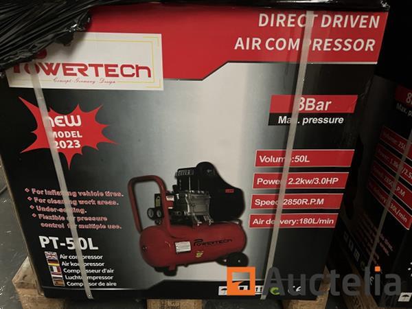 Grote foto compressor 50 liter powertech p 50l doe het zelf en verbouw ijzerwaren en bevestigingsmiddelen