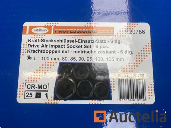 Grote foto zware slagdoppenset 6 delig 80 105 mm doe het zelf en verbouw ijzerwaren en bevestigingsmiddelen