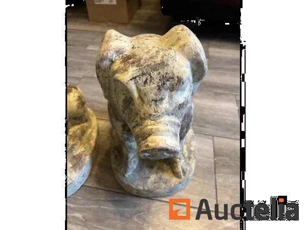 Grote foto 2 x stenen beeldjes varkens ongeveer 40 cm hoog doe het zelf en verbouw onderdelen en accessoires
