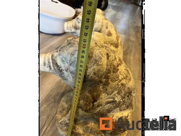Grote foto 2 x stenen beeldjes varkens ongeveer 40 cm hoog doe het zelf en verbouw onderdelen en accessoires