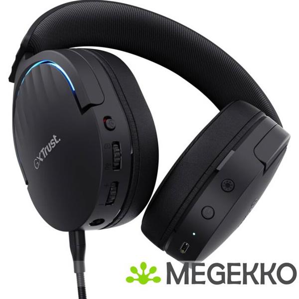 Grote foto trust gxt 491 fayzo wireless gaming headset rgb zwart audio tv en foto koptelefoons