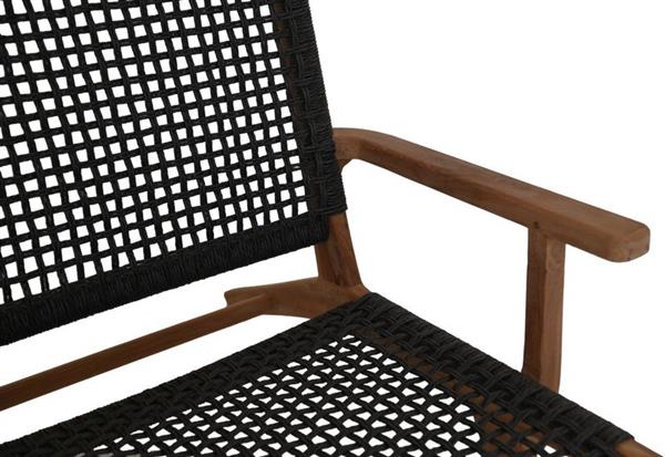 Grote foto tuinstoel rio met armleuning zwart teak bananenblad huis en inrichting eettafels