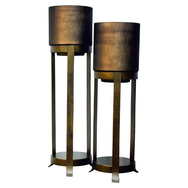 Grote foto windlicht mione klein 27 x 84 cm brons richmond interiors huis en inrichting eettafels