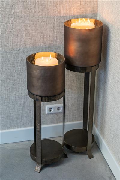 Grote foto windlicht mione klein 27 x 84 cm brons richmond interiors huis en inrichting eettafels
