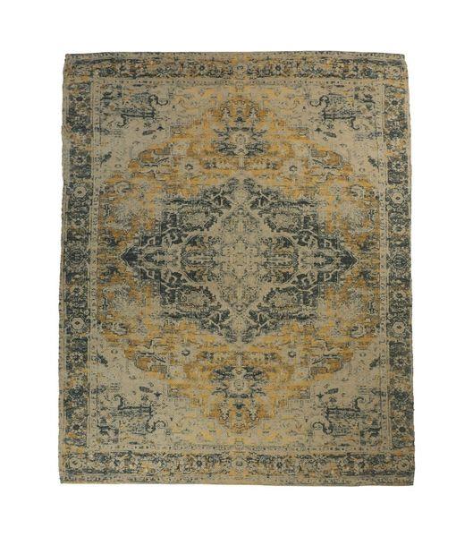 Grote foto hsm collection vloerkleed vintage klassiek 120x180 geel grijs polyester huis en inrichting eettafels