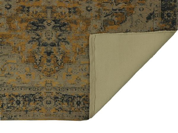 Grote foto hsm collection vloerkleed vintage klassiek 120x180 geel grijs polyester huis en inrichting eettafels
