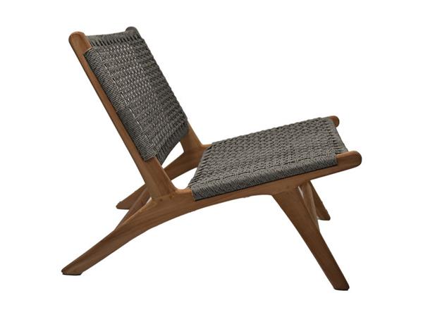 Grote foto loungestoel rio met armleuning grijs teak bananenblad huis en inrichting eettafels