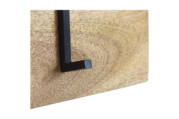 Grote foto kapstok 90x11x30 naturel zwart mangohout metaal huis en inrichting eettafels