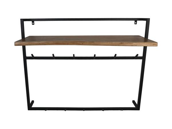 Grote foto kapstok woody 100x30x80 acaciahout metaal huis en inrichting eettafels
