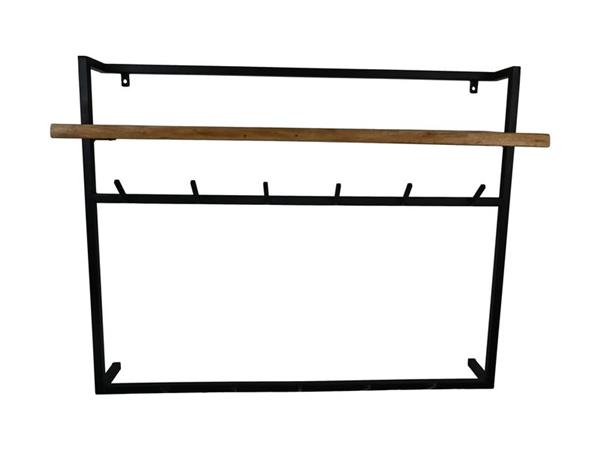 Grote foto kapstok woody 100x30x80 acaciahout metaal huis en inrichting eettafels