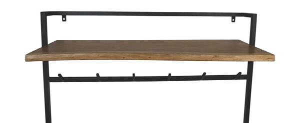 Grote foto kapstok woody 100x30x80 acaciahout metaal huis en inrichting eettafels