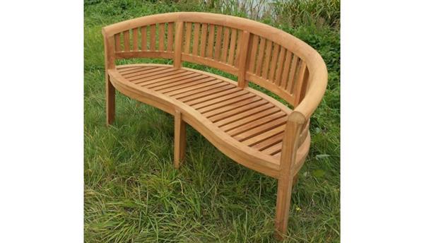 Grote foto tuinbankje banana bench teakhout 150 cm huis en inrichting eettafels