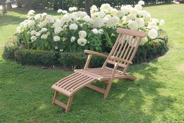 Grote foto ligstoel dek chair teakhout huis en inrichting eettafels