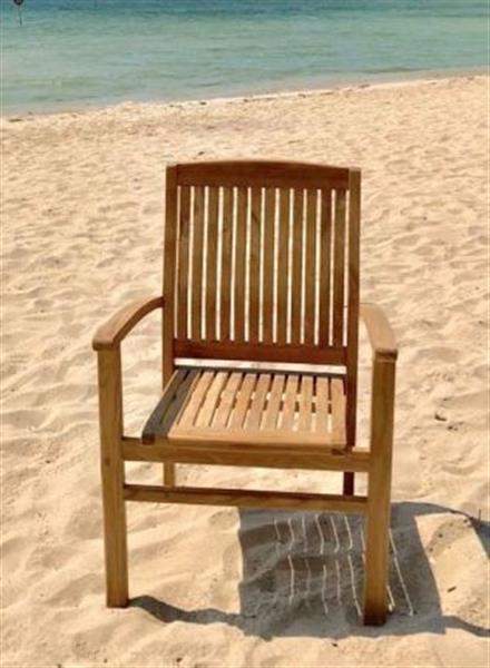 Grote foto strand tuinstoel stacking amara teakhout huis en inrichting eettafels