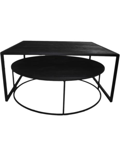 Grote foto salontafel set polly zwart 100x100x45 cm huis en inrichting eettafels