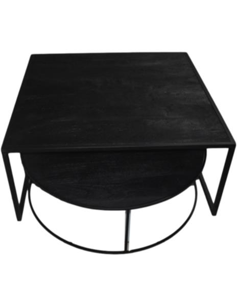 Grote foto salontafel set polly zwart 100x100x45 cm huis en inrichting eettafels