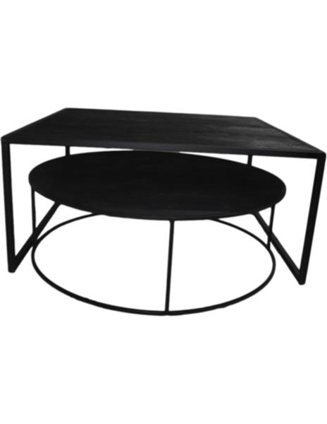 Grote foto salontafel set polly zwart 100x100x45 cm huis en inrichting eettafels