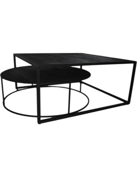 Grote foto salontafel set polly zwart 100x100x45 cm huis en inrichting eettafels