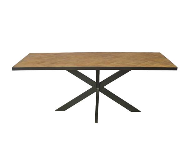 Grote foto eettafel accent 200 cm visgraat teakhout rechthoekig huis en inrichting eettafels