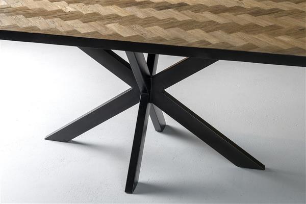 Grote foto eettafel accent 200 cm visgraat teakhout rechthoekig huis en inrichting eettafels