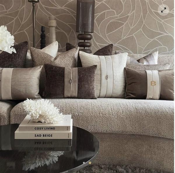 Grote foto sierkussen rosalynn strook 45x30 cm brons interieur huis en inrichting eettafels