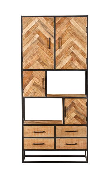 Grote foto vakkenkast arlington 90x45x200 cm visgraat patroon huis en inrichting eettafels