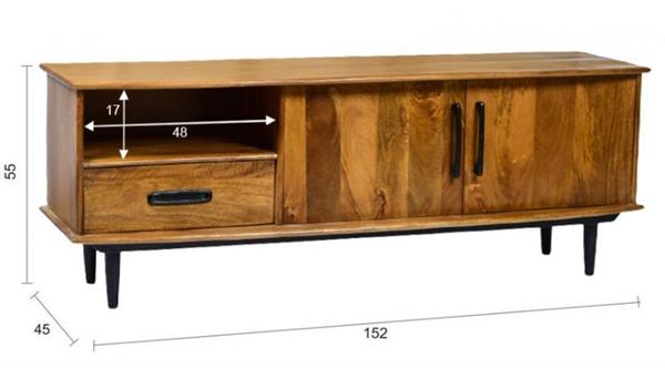 Grote foto tv meubel elias 152x55x45 cm mangohout huis en inrichting eettafels